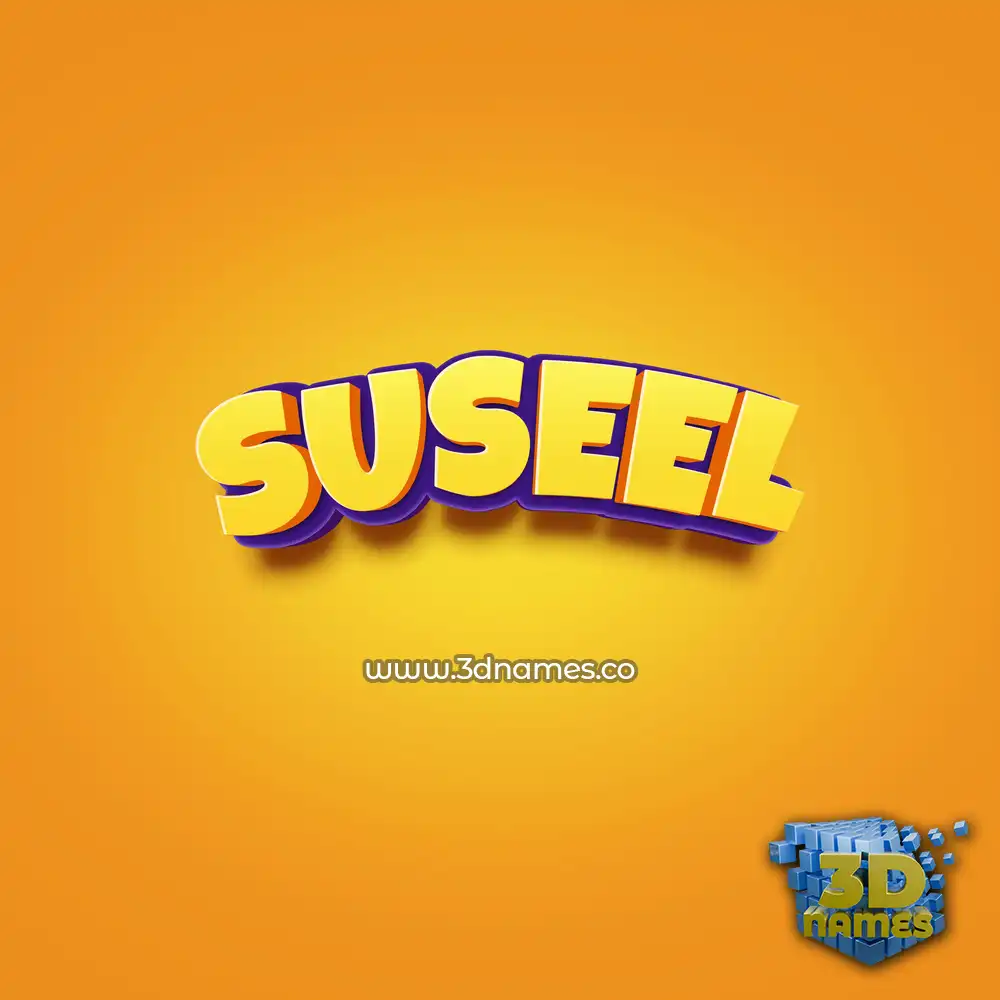 suseel in Orange Toon style - 3D name wallpaper