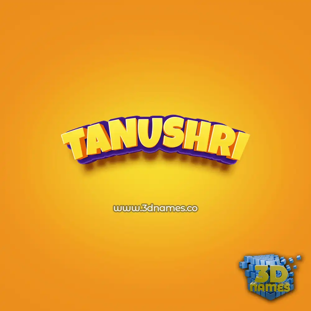 tanushri in Orange Toon style - 3D name wallpaper