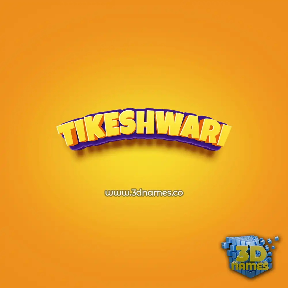 tikeshwari in Orange Toon style - 3D name wallpaper