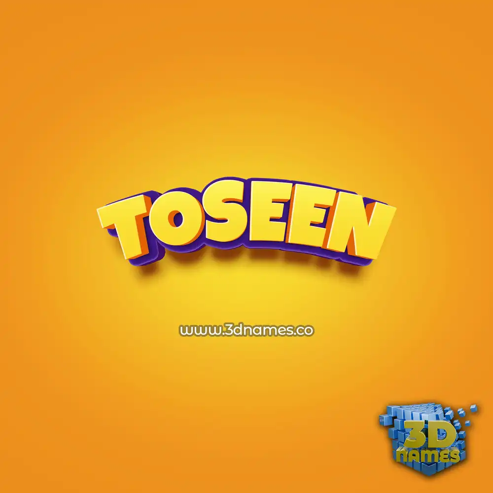 toseen in Orange Toon style - 3D name wallpaper