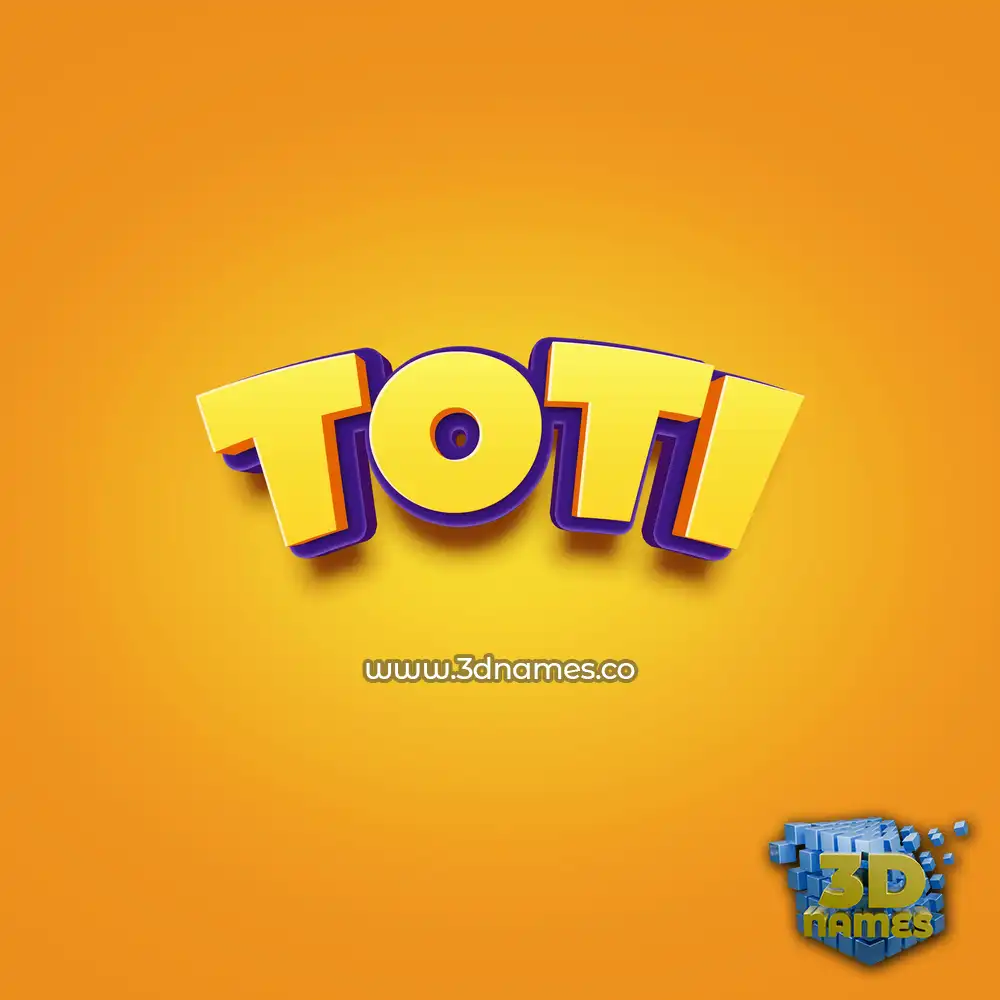 toti in Orange Toon style - 3D name wallpaper