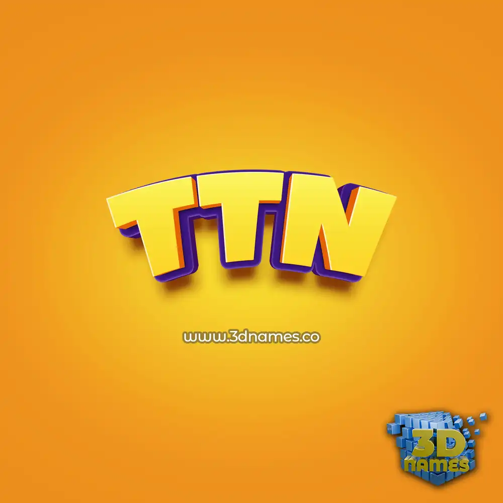 ttn in Orange Toon style - 3D name wallpaper