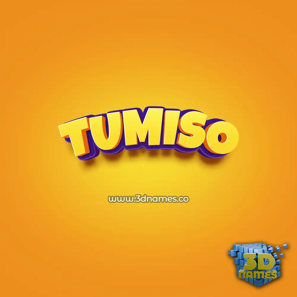 tumiso in Orange Toon style - 3D name wallpaper