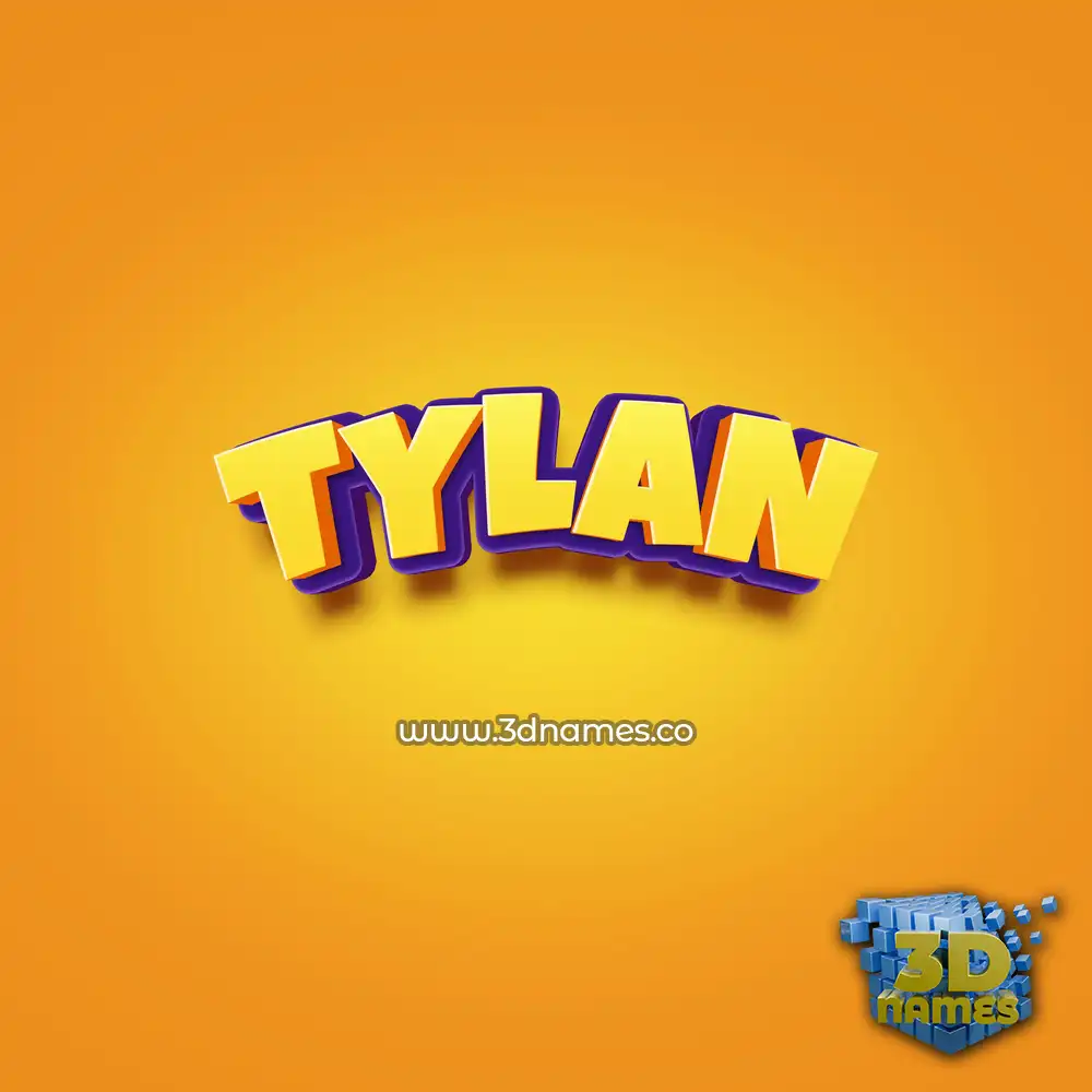 tylan in Orange Toon style - 3D name wallpaper