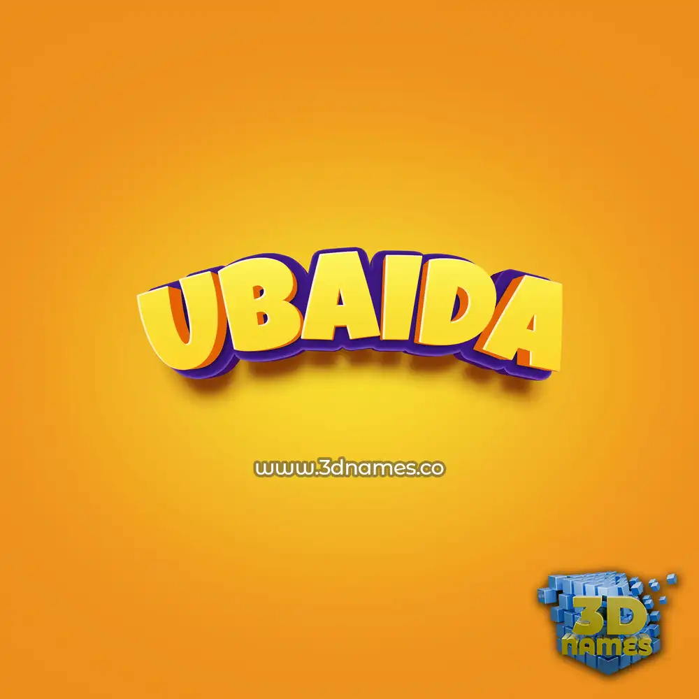 ubaida in Orange Toon style - 3D name wallpaper ubaida in Orange Toon style - 3D name wallpaper