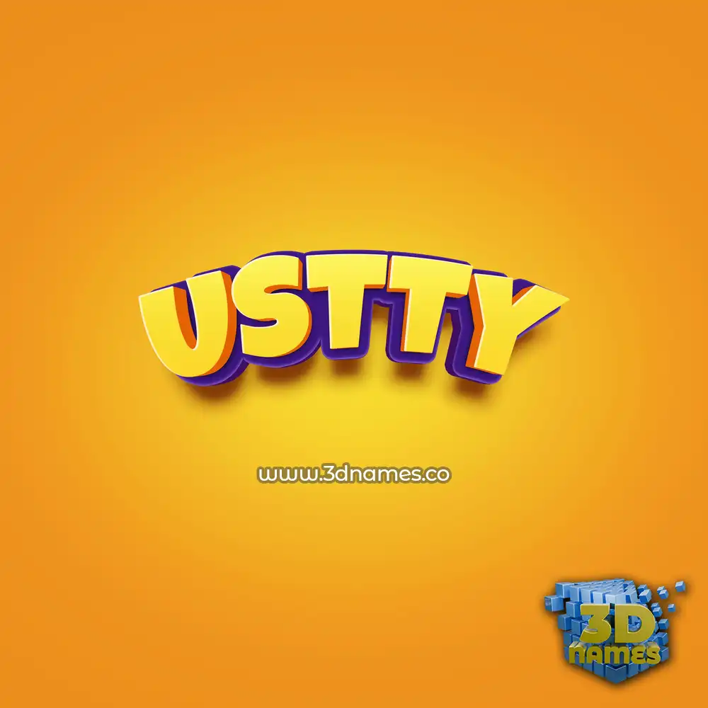 ustty in Orange Toon style - 3D name wallpaper