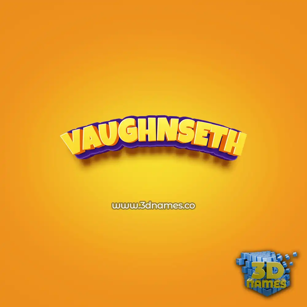vaughnseth in Orange Toon style - 3D name wallpaper