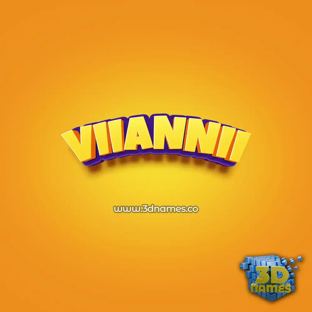 viiannii in Orange Toon style - 3D name wallpaper