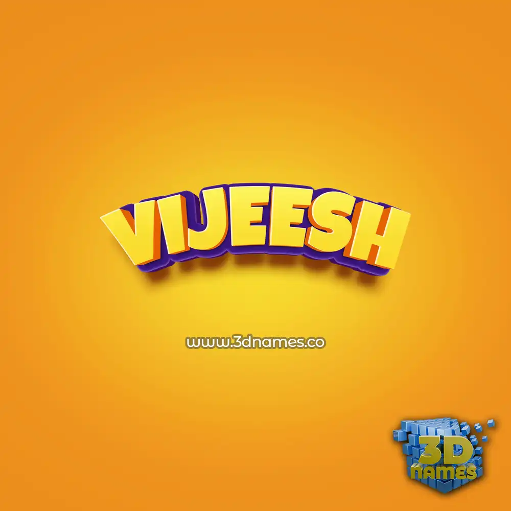 vijeesh in Orange Toon style - 3D name wallpaper