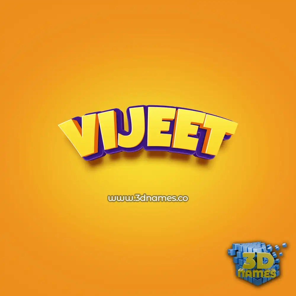 vijeet in Orange Toon style - 3D name wallpaper