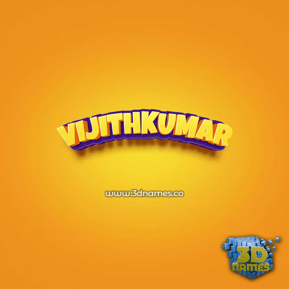 vijithkumar in Orange Toon style - 3D name wallpaper