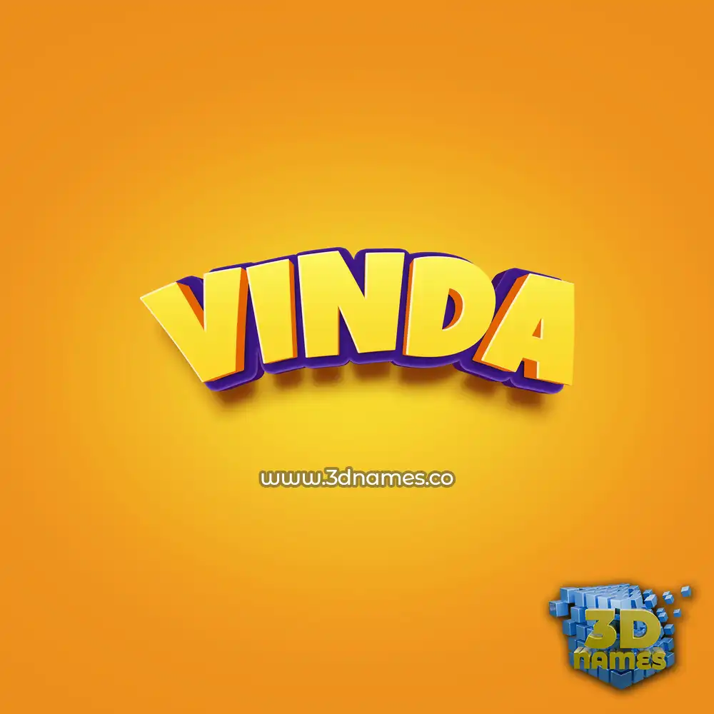 Preview of Orange Toon 3D name for "vinda"