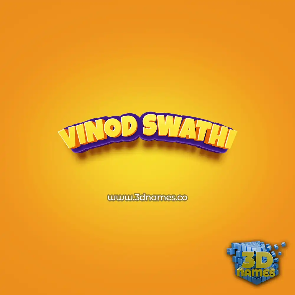 vinod swathi in Orange Toon style - 3D name wallpaper
