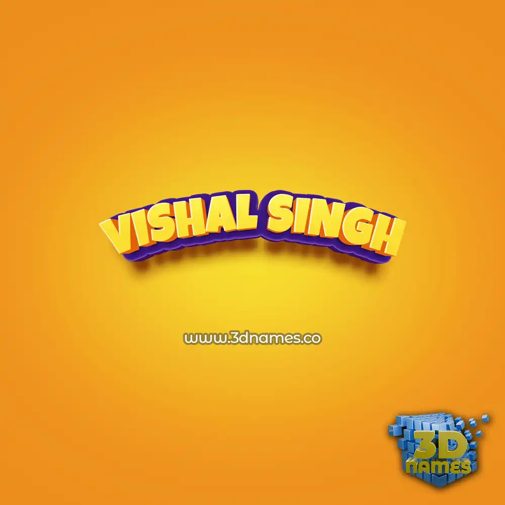 vishal singh in Orange Toon style - 3D name wallpaper