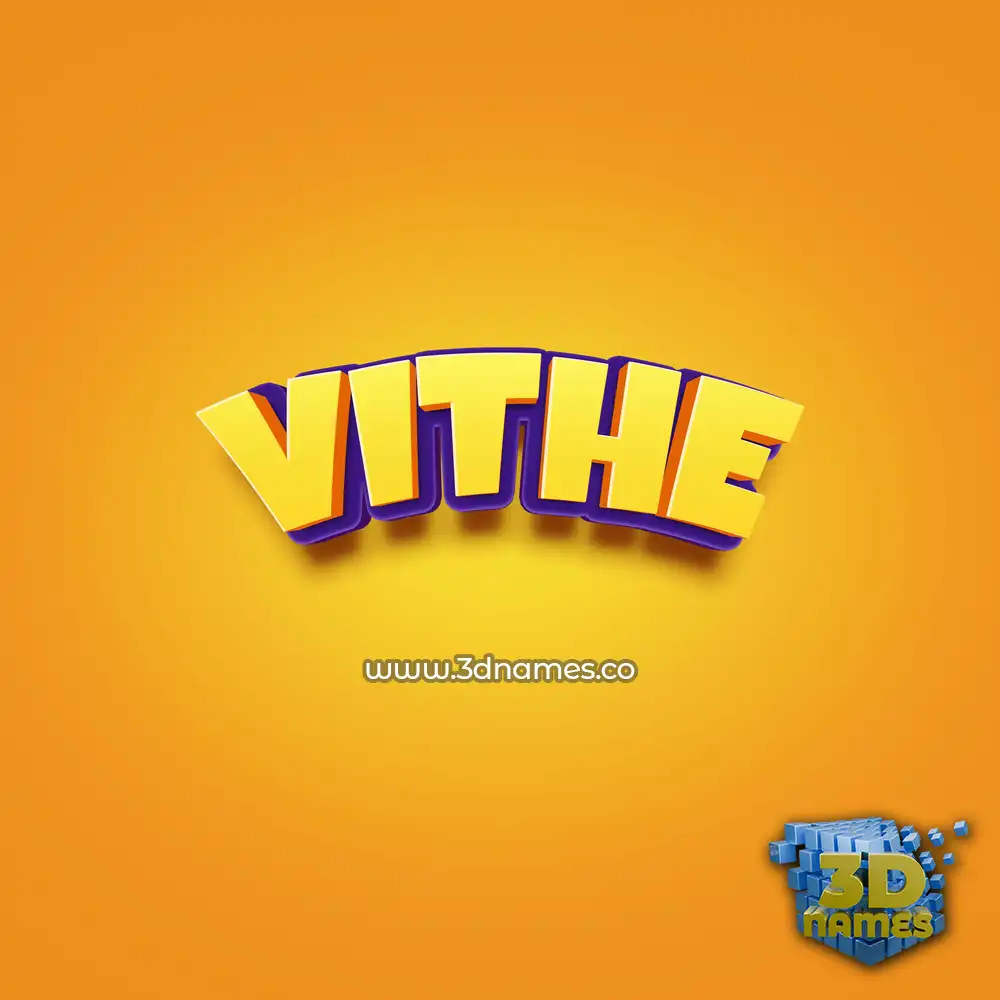 vithe in Orange Toon style - 3D name wallpaper