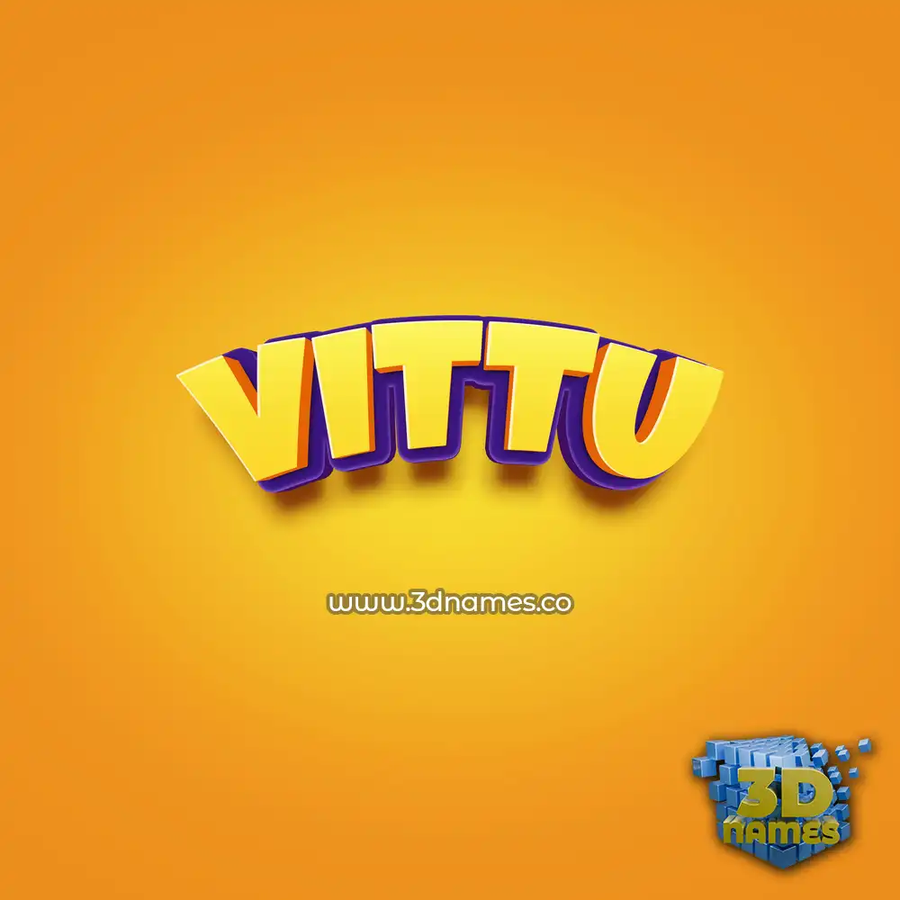 vittu in Orange Toon style - 3D name wallpaper