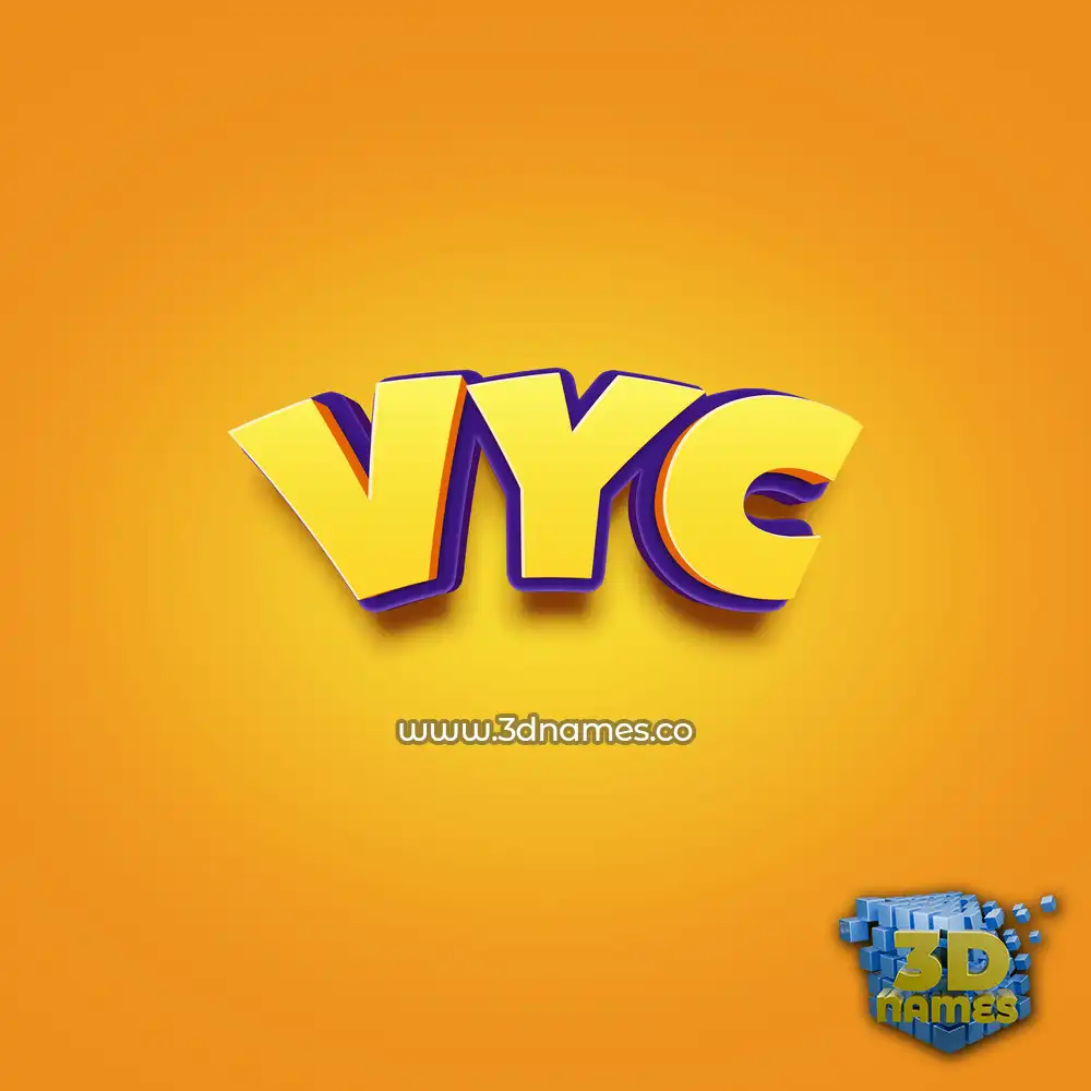 vyc in Orange Toon style - 3D name wallpaper