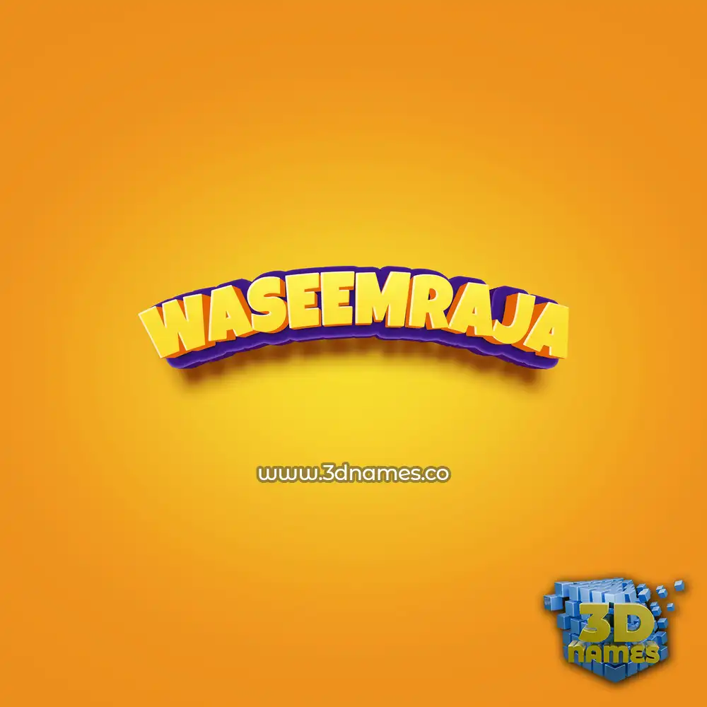 waseemraja in Orange Toon style - 3D name wallpaper waseemraja in Orange Toon style - 3D name wallpaper