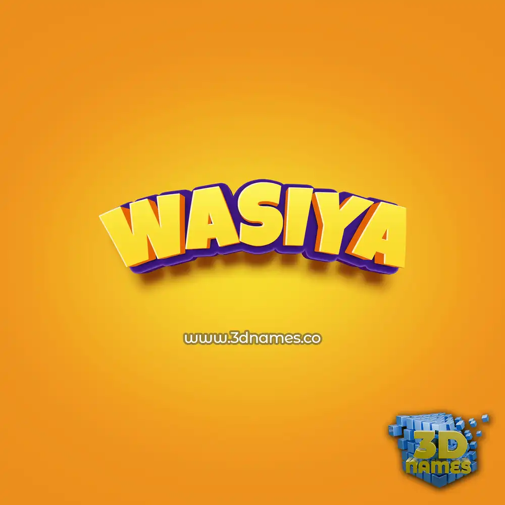 wasiya in Orange Toon style - 3D name wallpaper