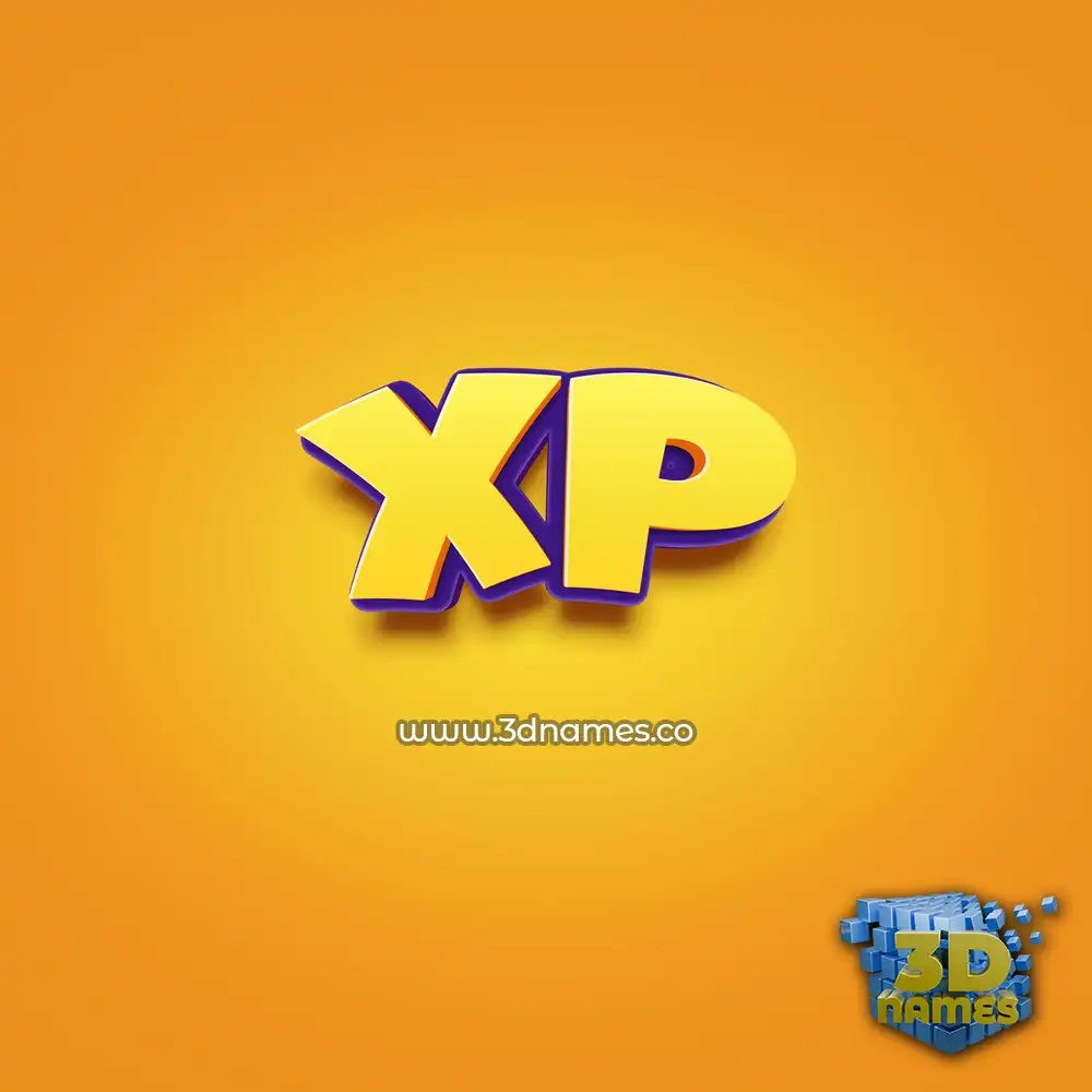 xp in Orange Toon style - 3D name wallpaper