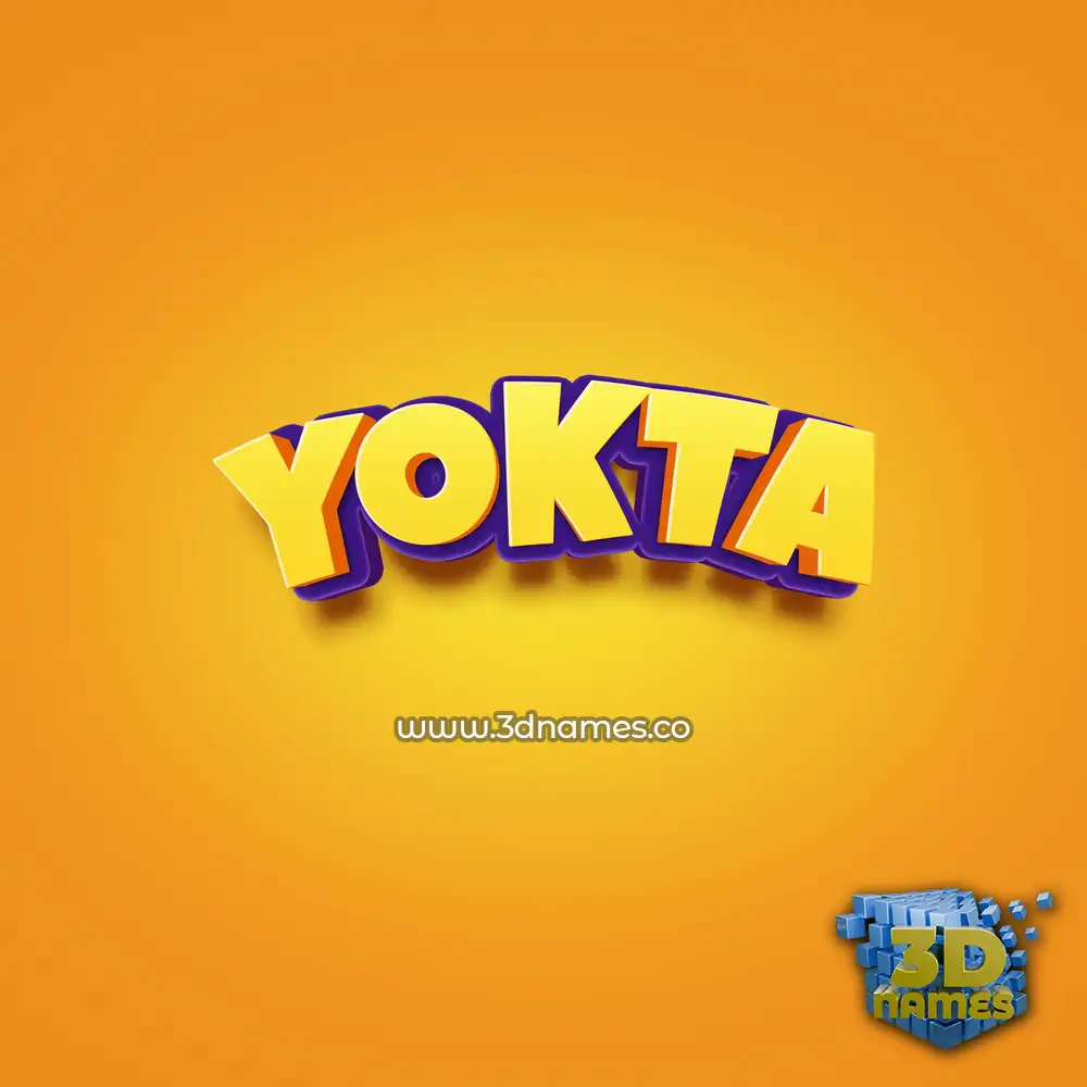 yokta in Orange Toon style - 3D name wallpaper yokta in Orange Toon style - 3D name wallpaper