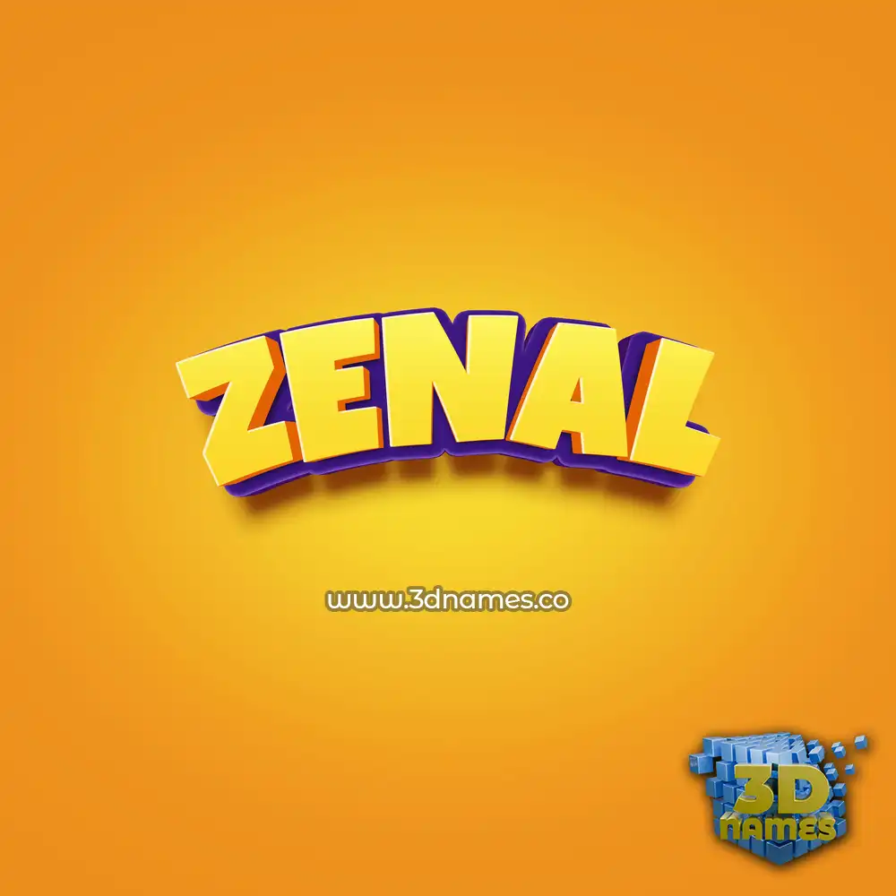 zenal in Orange Toon style - 3D name wallpaper zenal in Orange Toon style - 3D name wallpaper