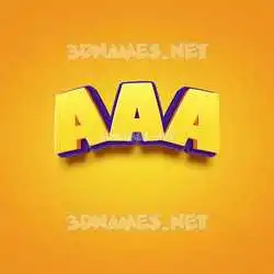 aaa in Orange Toon style - 3D name wallpaper