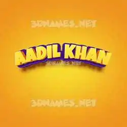 aadil khan in Orange Toon style - 3D name wallpaper