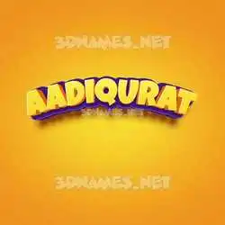 aadiqurat in Orange Toon style - 3D name wallpaper