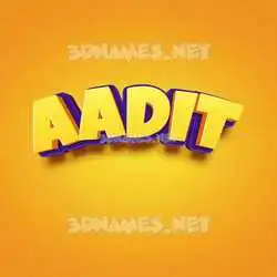 aadit in Orange Toon style - 3D name wallpaper