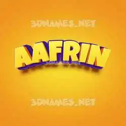 aafrin in Orange Toon style - 3D name wallpaper