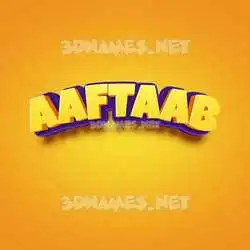 aaftaab in Orange Toon style - 3D name wallpaper