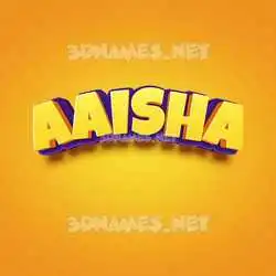 aaisha in Orange Toon style - 3D name wallpaper