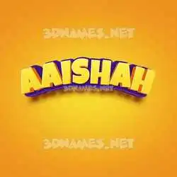 aaishah in Orange Toon style - 3D name wallpaper