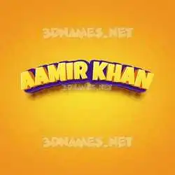 aamir khan in Orange Toon style - 3D name wallpaper