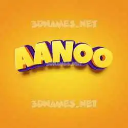 aanoo in Orange Toon style - 3D name wallpaper