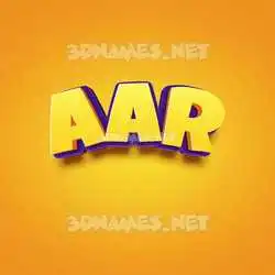 aar in Orange Toon style - 3D name wallpaper