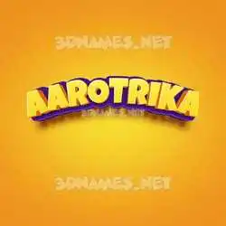 aarotrika in Orange Toon style - 3D name wallpaper