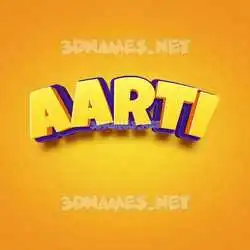 aarti in Orange Toon style - 3D name wallpaper