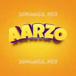 aarzo in Orange Toon style - 3D name wallpaper