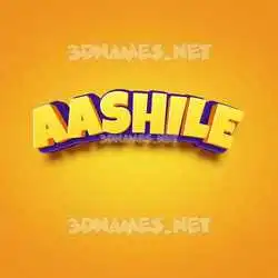 aashile in Orange Toon style - 3D name wallpaper