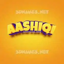 aashiqi in Orange Toon style - 3D name wallpaper