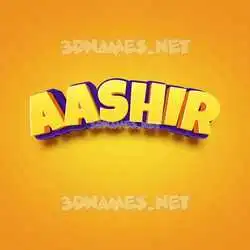 aashir in Orange Toon style - 3D name wallpaper