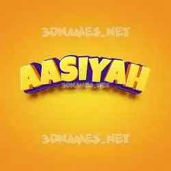 aasiyah in Orange Toon style - 3D name wallpaper