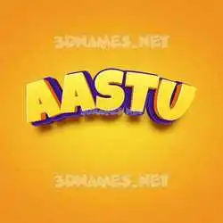 aastu in Orange Toon style - 3D name wallpaper
