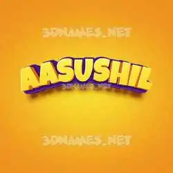 aasushil in Orange Toon style - 3D name wallpaper