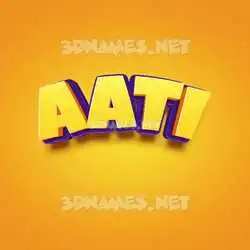 aati in Orange Toon style - 3D name wallpaper