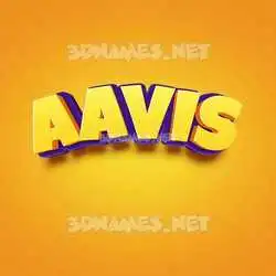 aavis in Orange Toon style - 3D name wallpaper