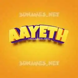 aayeth in Orange Toon style - 3D name wallpaper