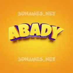 abady in Orange Toon style - 3D name wallpaper